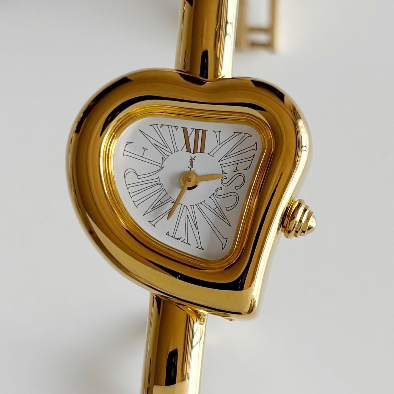 Yves Saint Laurent 1990s Heart Shaped Dial Gold Plated Watch