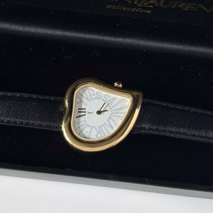 Yves Saint Laurent 1990s Heart Shaped Dial Gold Plated Watch