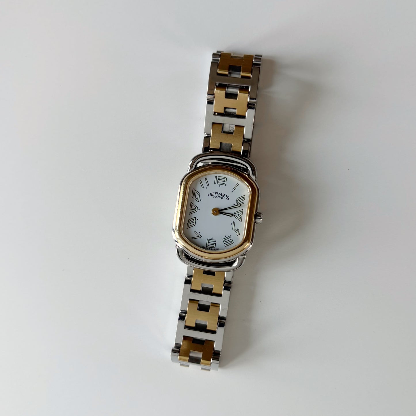 Hermes 1990s Rallye Two Tone Gold Plated Watch