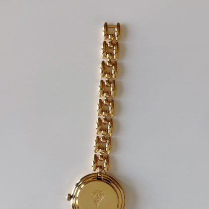 Gucci 1990s Interchangeable Bezel Gold Plated Rice Chain Watch with 6 bezels, case (160mm)