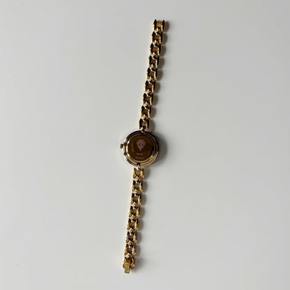 Gucci 1990s Interchangeable Bezel Gold Plated Rice Chain Watch with 6 bezels, case (170mm)