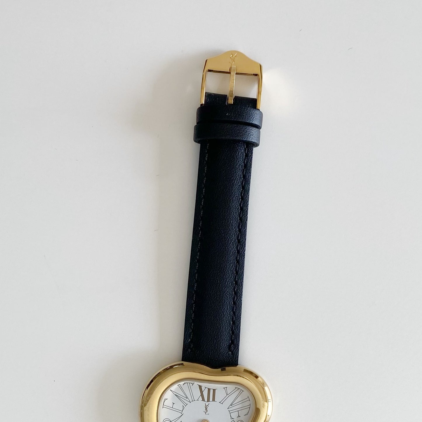 Yves Saint Laurent 1990s Heart Shaped Dial Gold Plated Watch