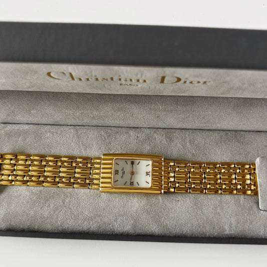 Dior 1990s Tank Gold Plated Watch