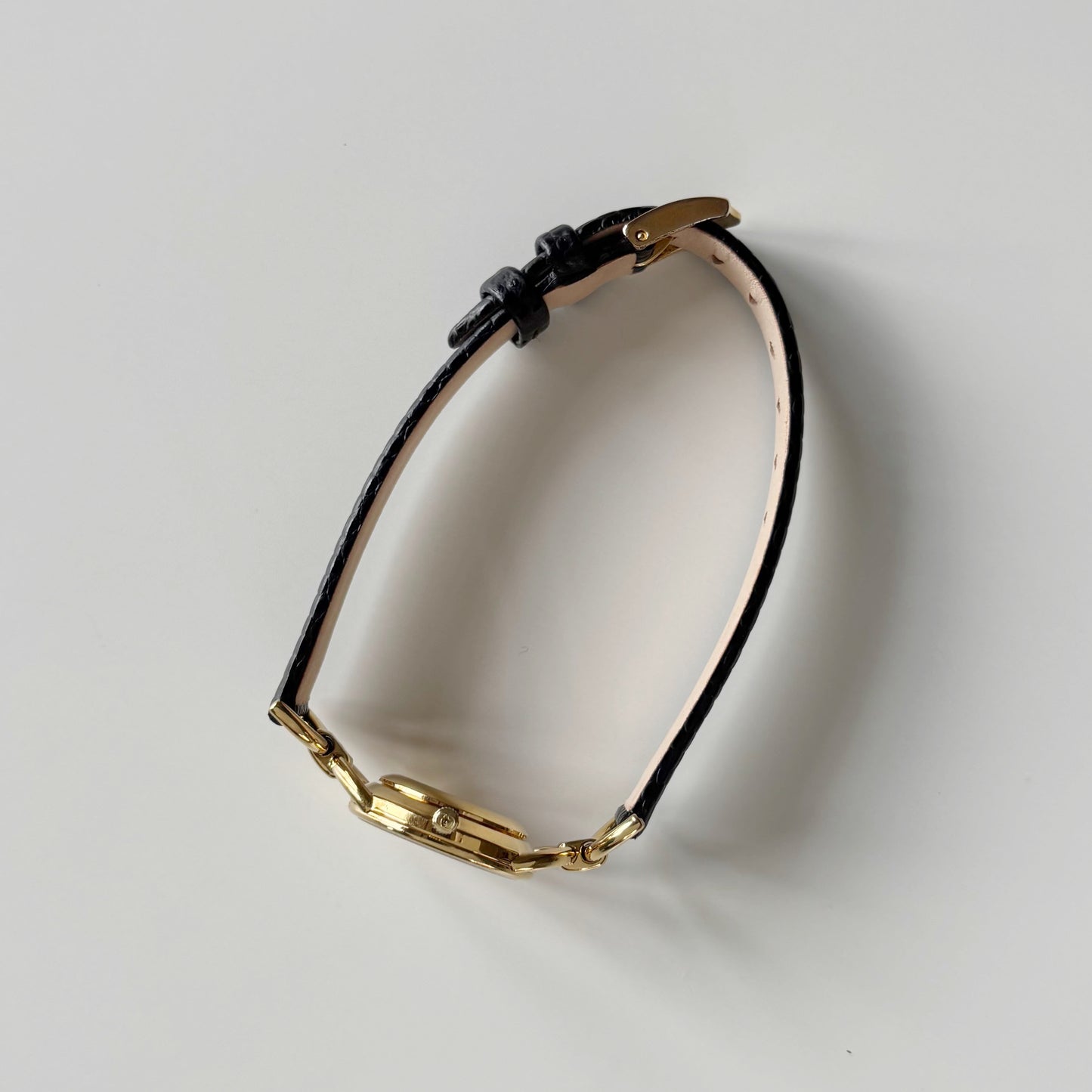 Gucci 1990s Round Dial Horsebit Gold Plated Watch