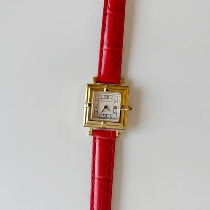 Yves Saint Laurent 1990s Square Dial Gold Plated Watch
