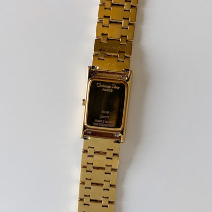 Dior 1990s Sub second Tank Gold Plated Watch
