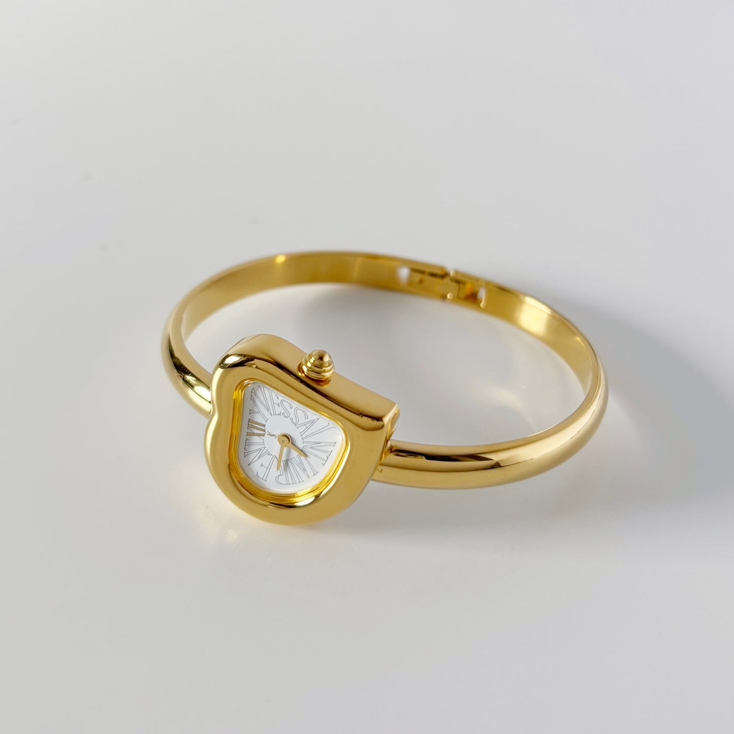 Yves Saint Laurent 1990s Heart Shaped Dial Gold Plated Watch