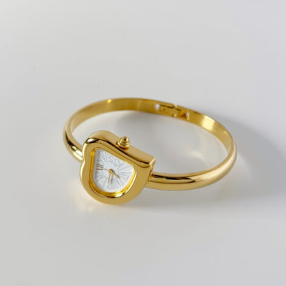 Yves Saint Laurent 1990s Heart Shaped Dial Gold Plated Watch