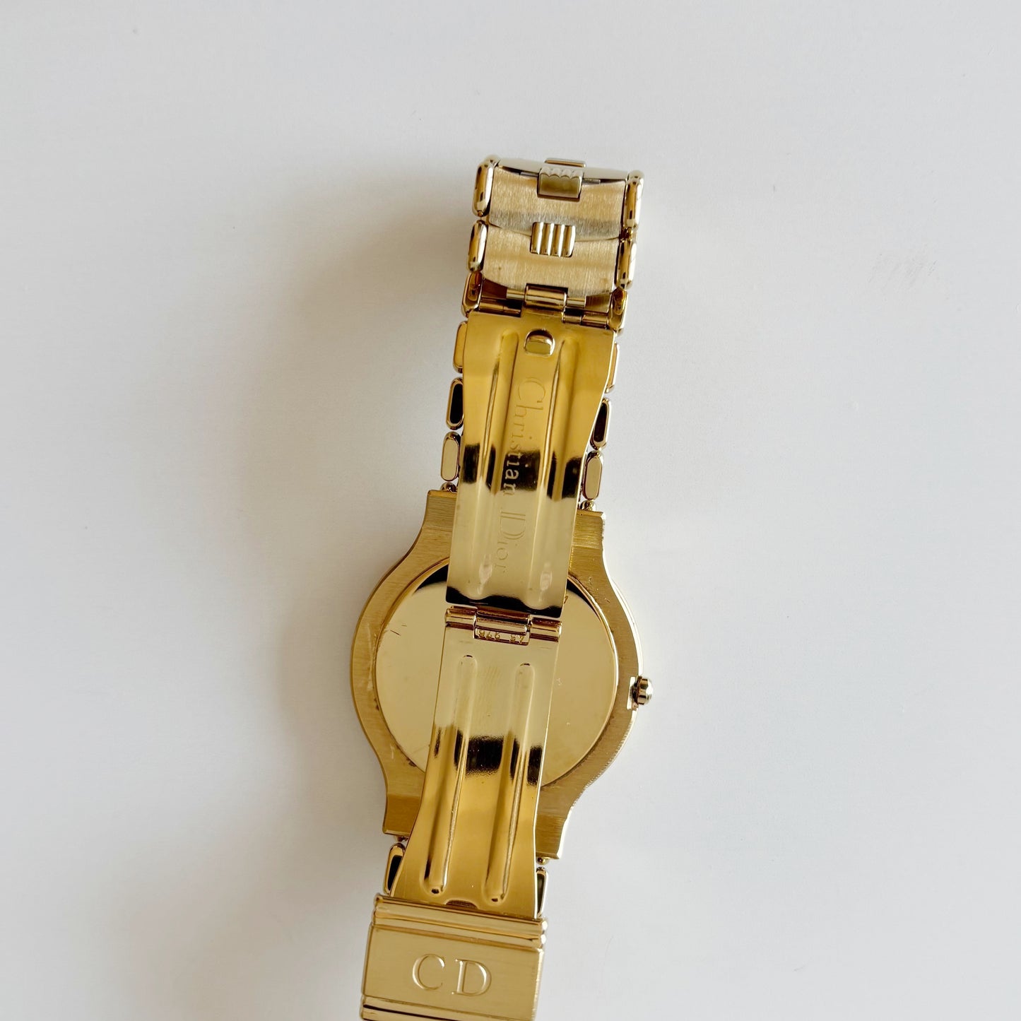 Dior 1990s Date Round Dial Gold Plated Watch (Large)