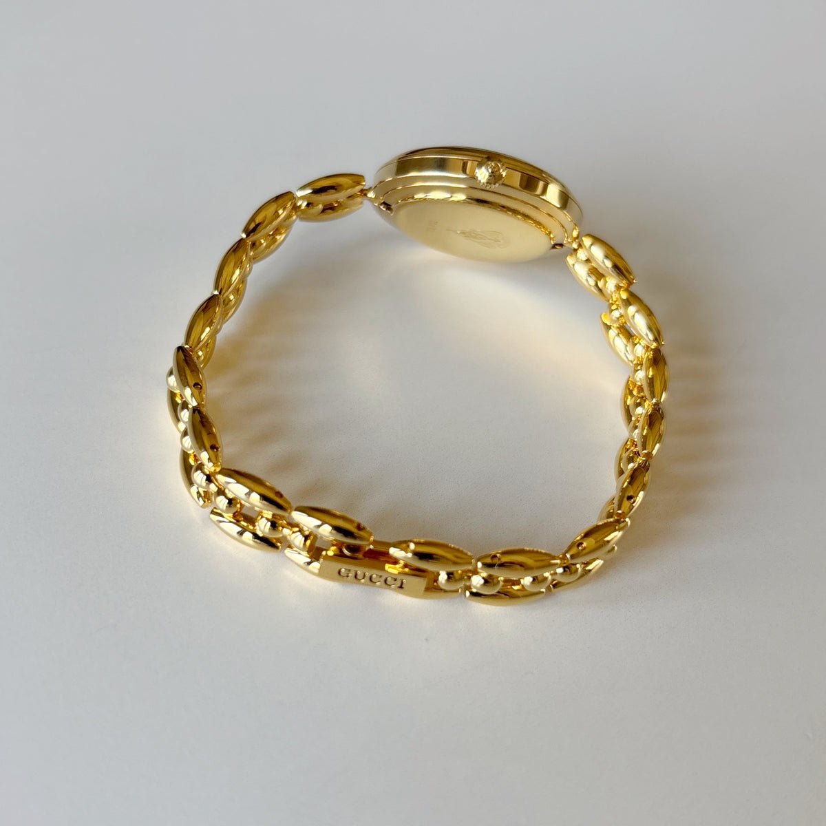 Gucci 1990s Interchangeable Bezel Gold Plated Rice Chain Watch with 6 bezels, case (160mm)