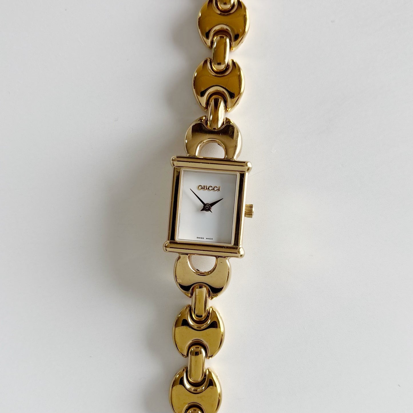 Gucci 1990s Interchangeable Strap Gold Plated Watch with 3 straps, case