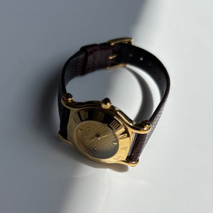 Gucci 1990s Round Dial Gold Plated Watch