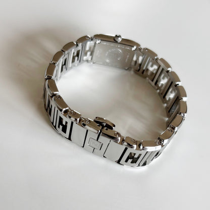 Fendi 1990s Seashell Dial Tank Stainless steel Watch