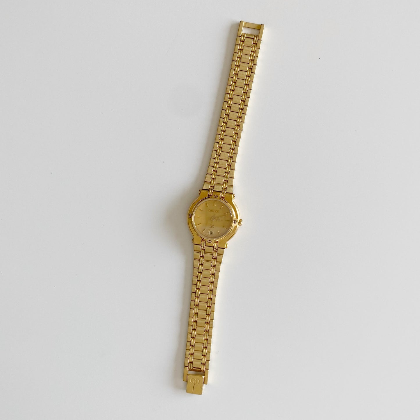 Gucci 1990s Gold Plated Date Watch