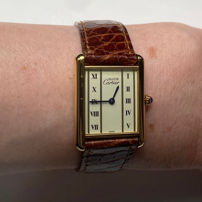 Cartier 1990s Must De Tank Ivory Watch