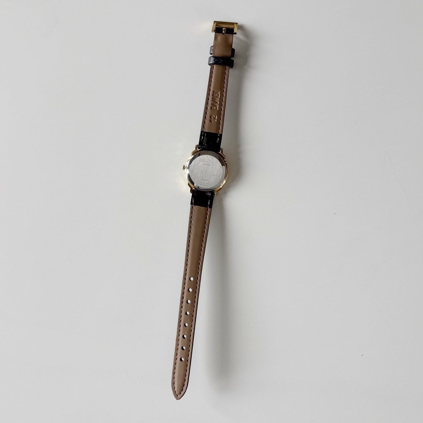 Dior 1990s Date CD Logo Round Dial Gold Plated Watch