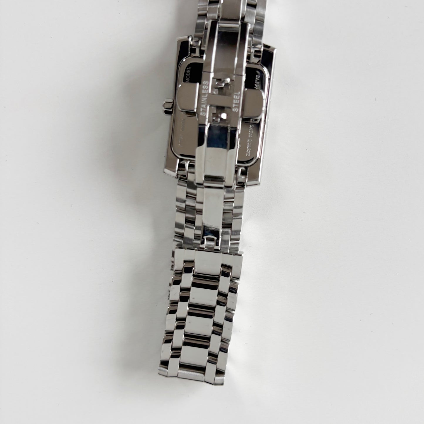 Fendi 1990s Seashell Dial Tank Stainless steel Watch