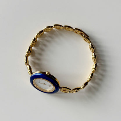 Gucci 1990s Interchangeable Bezel Gold Plated Rice Chain Watch with 6 bezels, case (170mm)