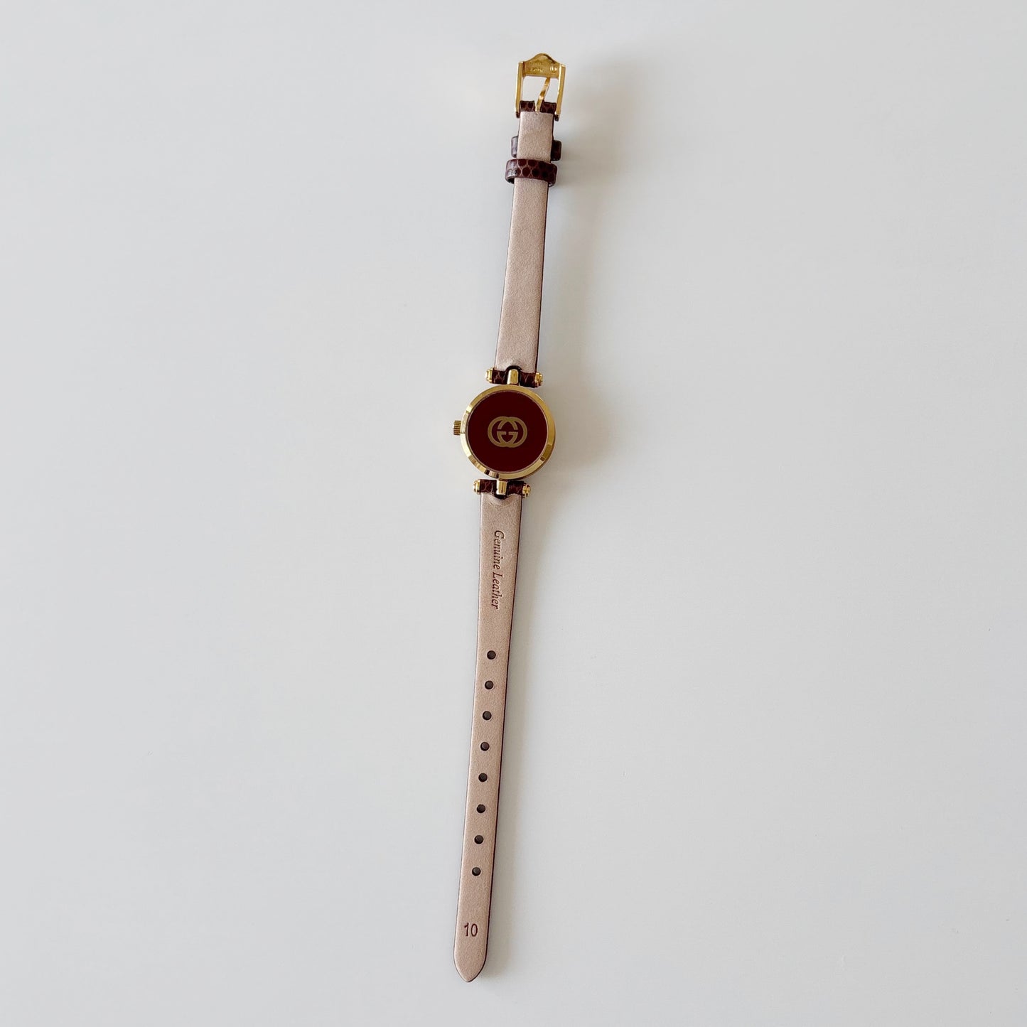 Gucci 1980s Sherry Round Dial Gold Plated Watch
