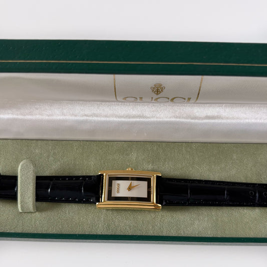 Gucci 1990s Tank Gold Plated Watch
