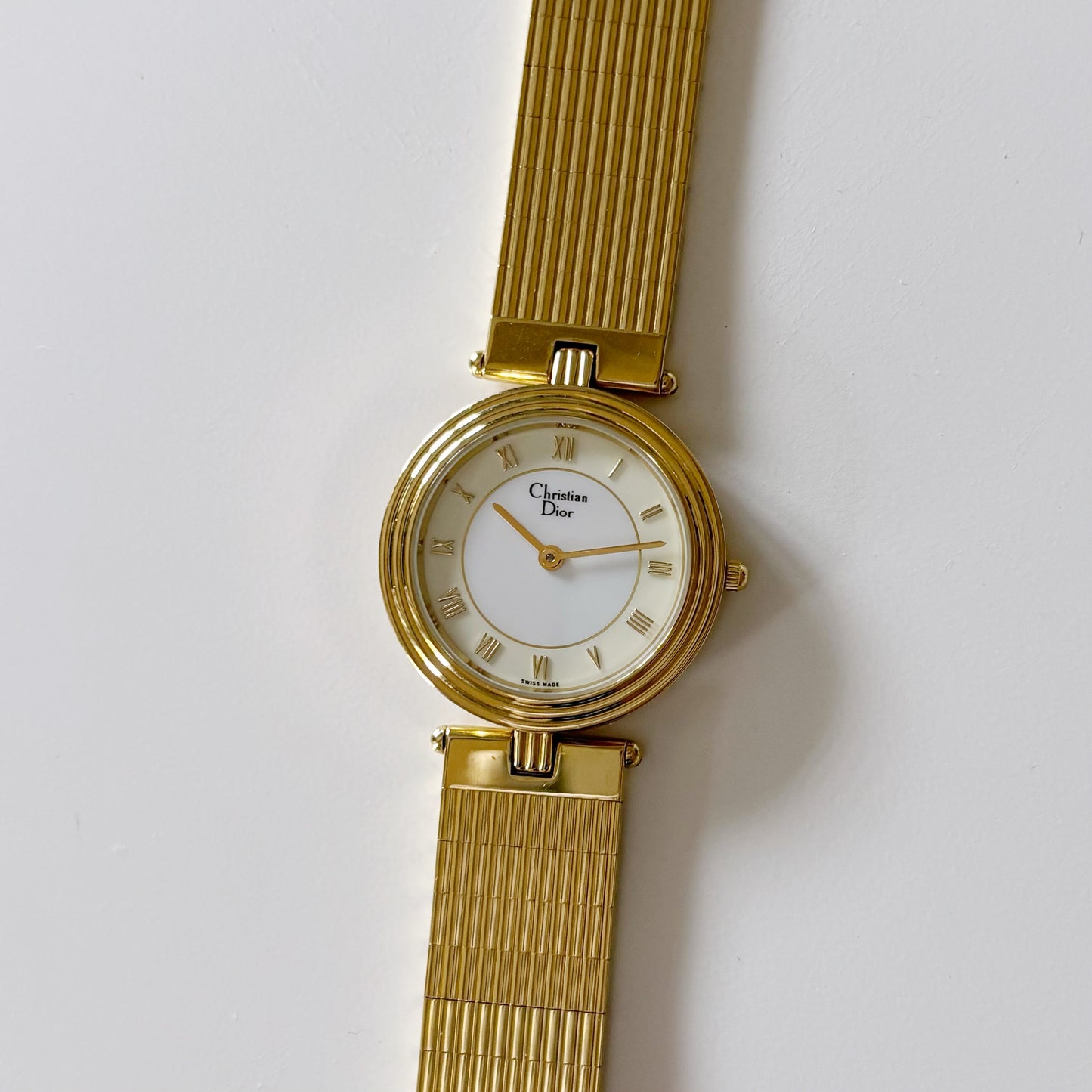 Dior 1990s Gold Plated Round Watch