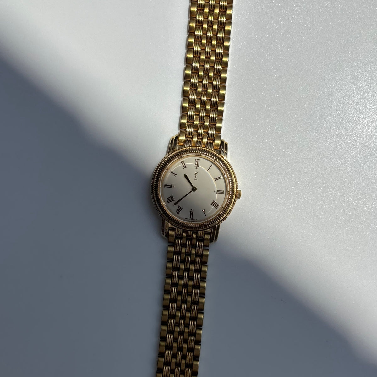Yves Saint Laurent 1990s Round Dial Gold Plated Watch