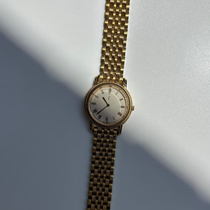 Yves Saint Laurent 1990s Round Dial Gold Plated Watch