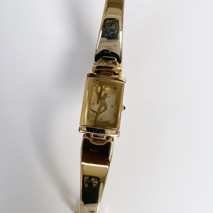 Yves Saint Laurent 1990s Gold Plated Bangle Watch