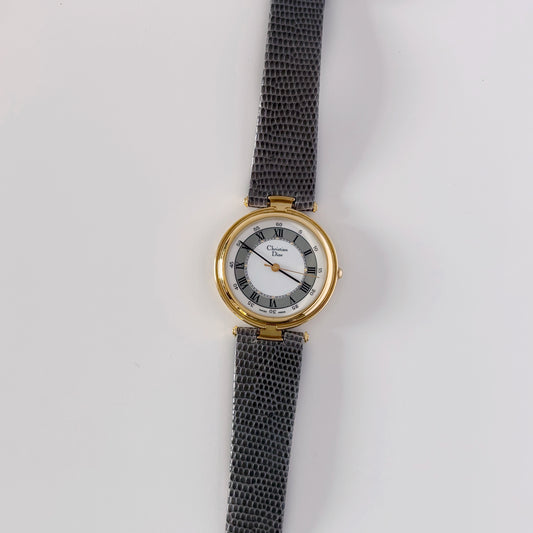 Dior 1990s Round Dial Gold Plated Watch (Large)