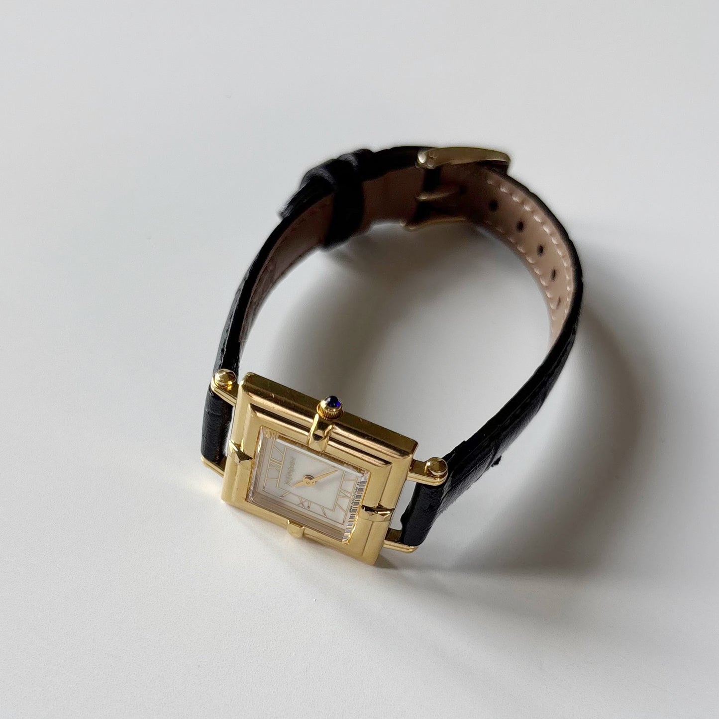 Yves Saint Laurent 1990s Square Dial Gold Plated Watch
