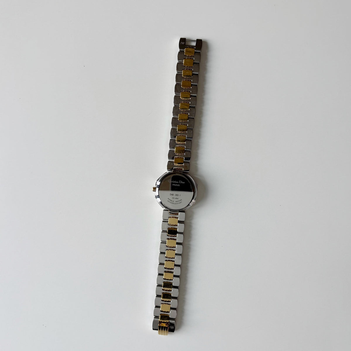 Dior 1990s Octagon Dial Two Tone Gold Plated Watch
