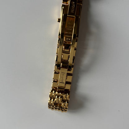 Fendi 1990s Gold Dial Gold Plated Watch