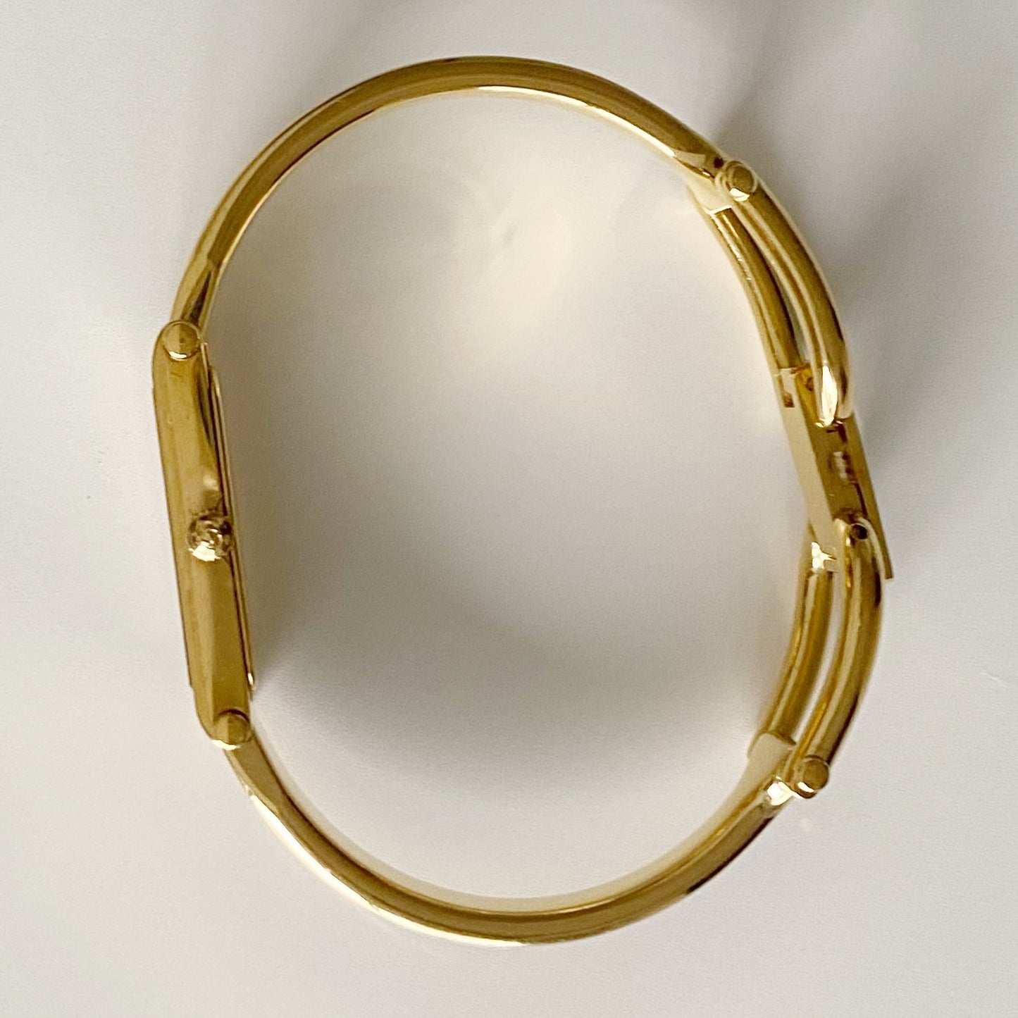 Gucci 1990s Gold Dial Gold Plated Bangle Watch