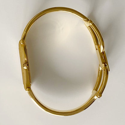 Gucci 1990s Gold Dial Gold Plated Bangle Watch