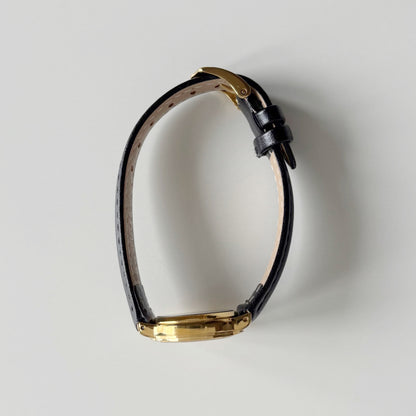 Celine 1980s Round Dial Gold Plated Watch