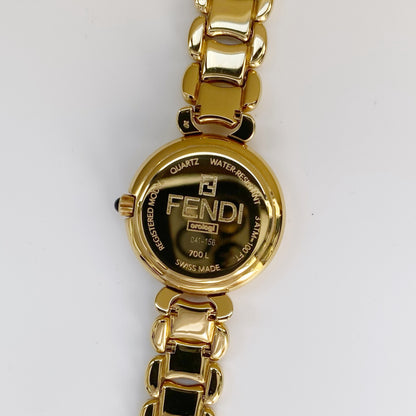 Fendi 1990s Gold Plated Round Watch