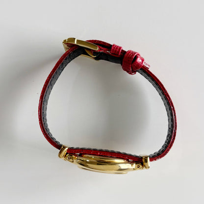 Fendi 1990s Interchangeable Strap Gold Plated Watch with 5 straps, case
