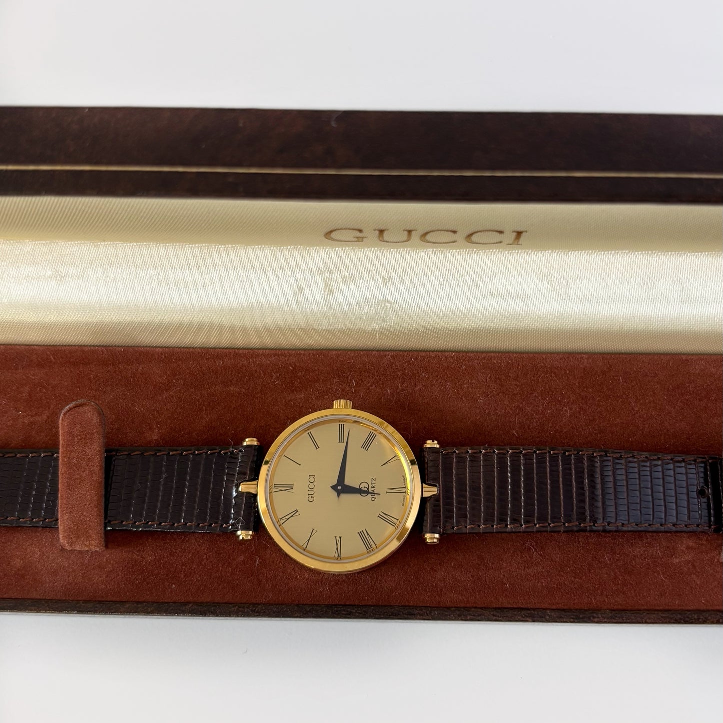 Gucci 1980s Sherry Round Dial Gold Plated Watch (Large)