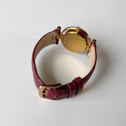 Celine Early 2000s  Round Dial Gold Plated Watch