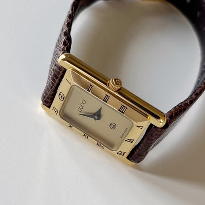 Gucci 1990s Tank Gold Plated Watch