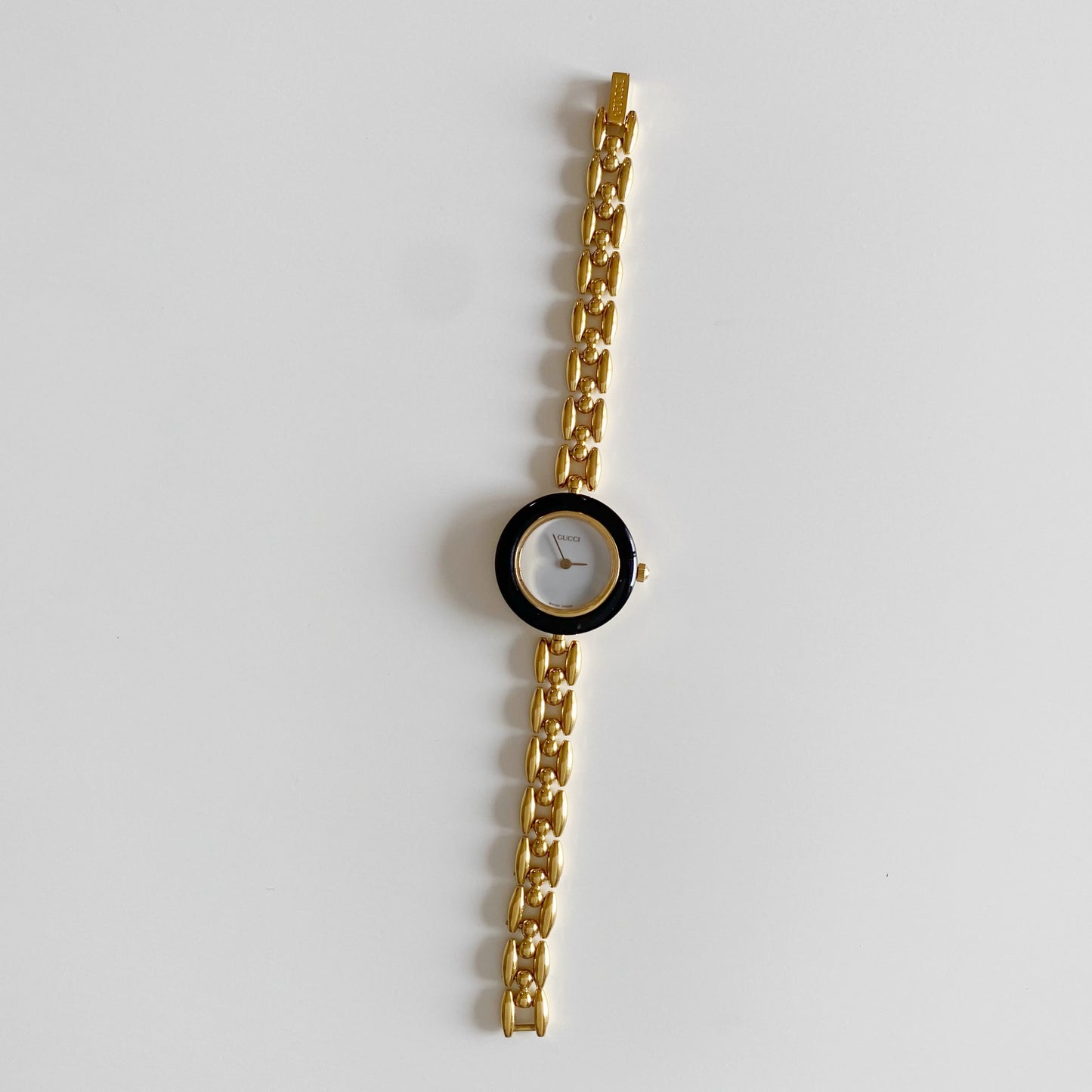 Gucci 1990s Interchangeable Bezel Gold Plated Watch with 6 bezels, case (163mm)