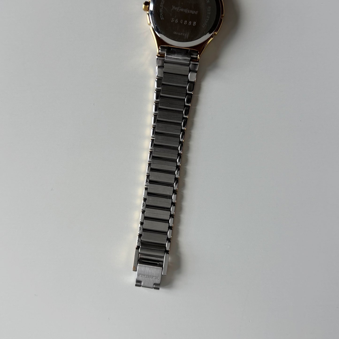 Yves Saint Laurent 1990s Round Dial Two Tone Watch