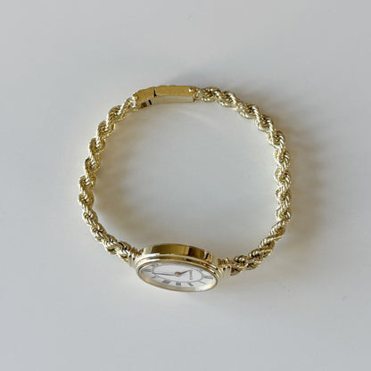 Tiffany 1990s 14K Oval Dial Cocktail Watch