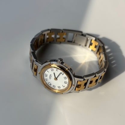 Hermes 1990s Clipper Date Two Tone Watch