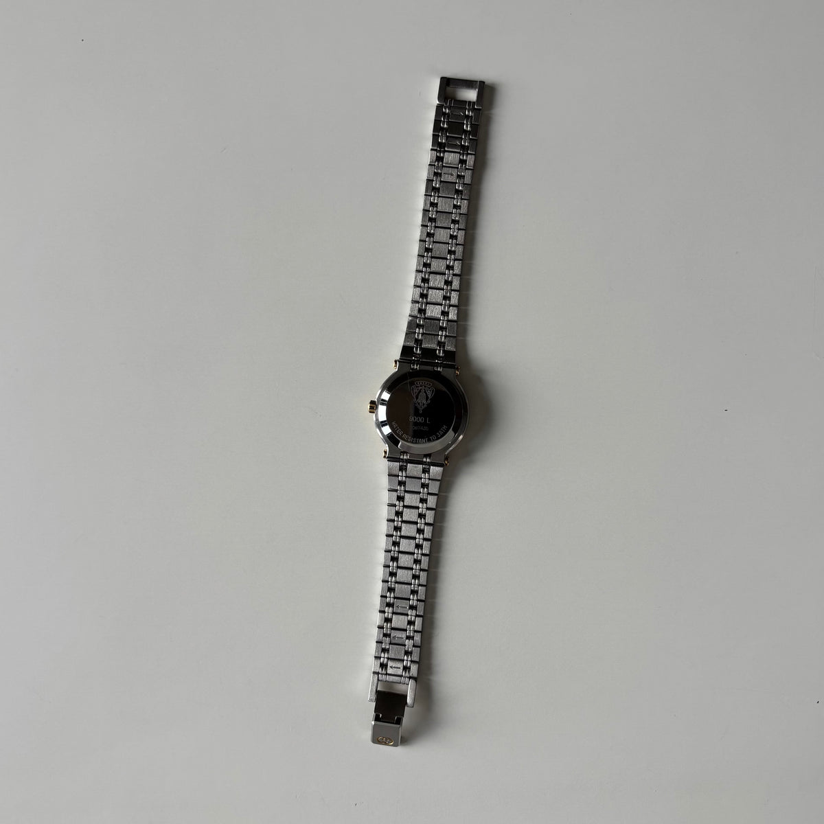 Gucci 1990s Date Black Round Dial Two-Tone Gold-Plated Watch