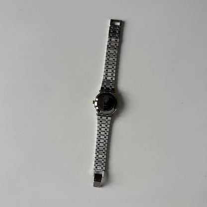 Gucci 1990s Date Black Round Dial Two-Tone Gold-Plated Watch