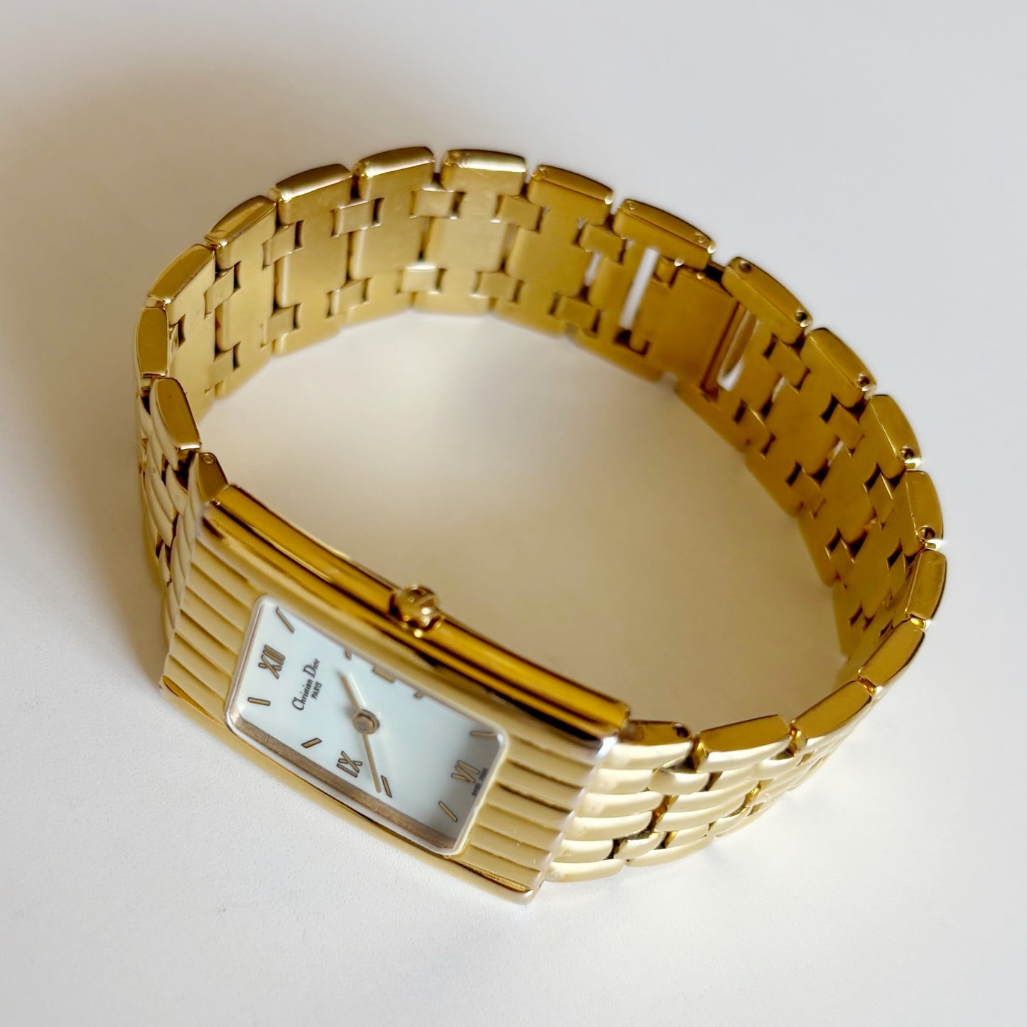Dior 1990s Tank Gold Plated Watch