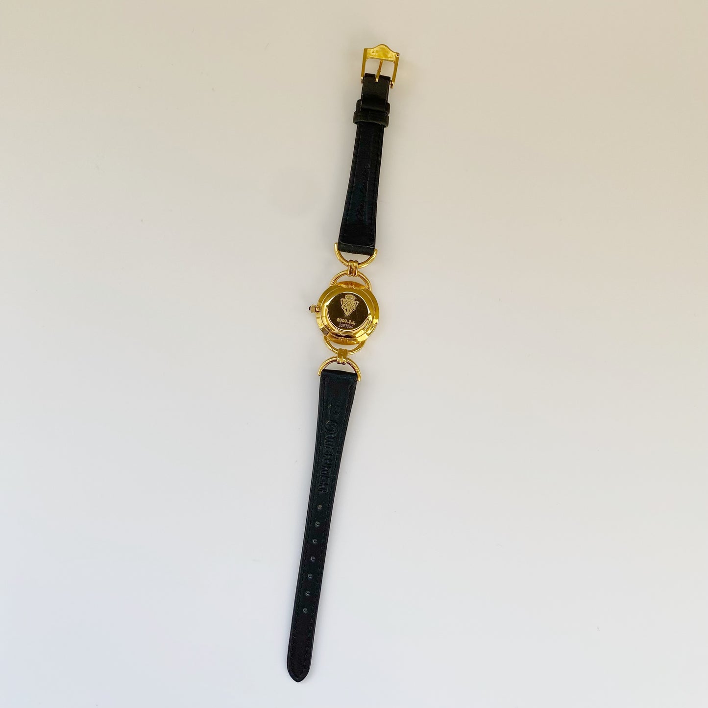 Gucci 1990s Black Dial Gold Plated Watch