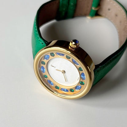 Yves Saint Laurent 1990s Round Dial Gold Plated Watch