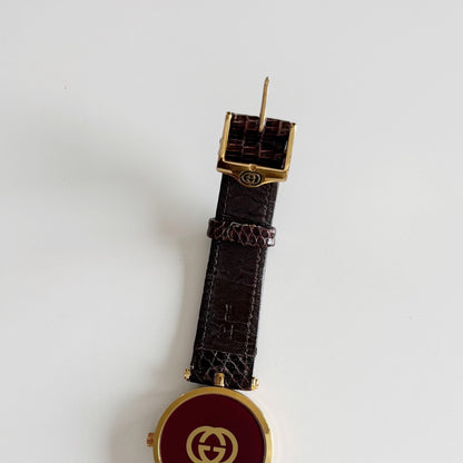 Gucci 1980s Sherry Round Dial Gold Plated Watch (Large)